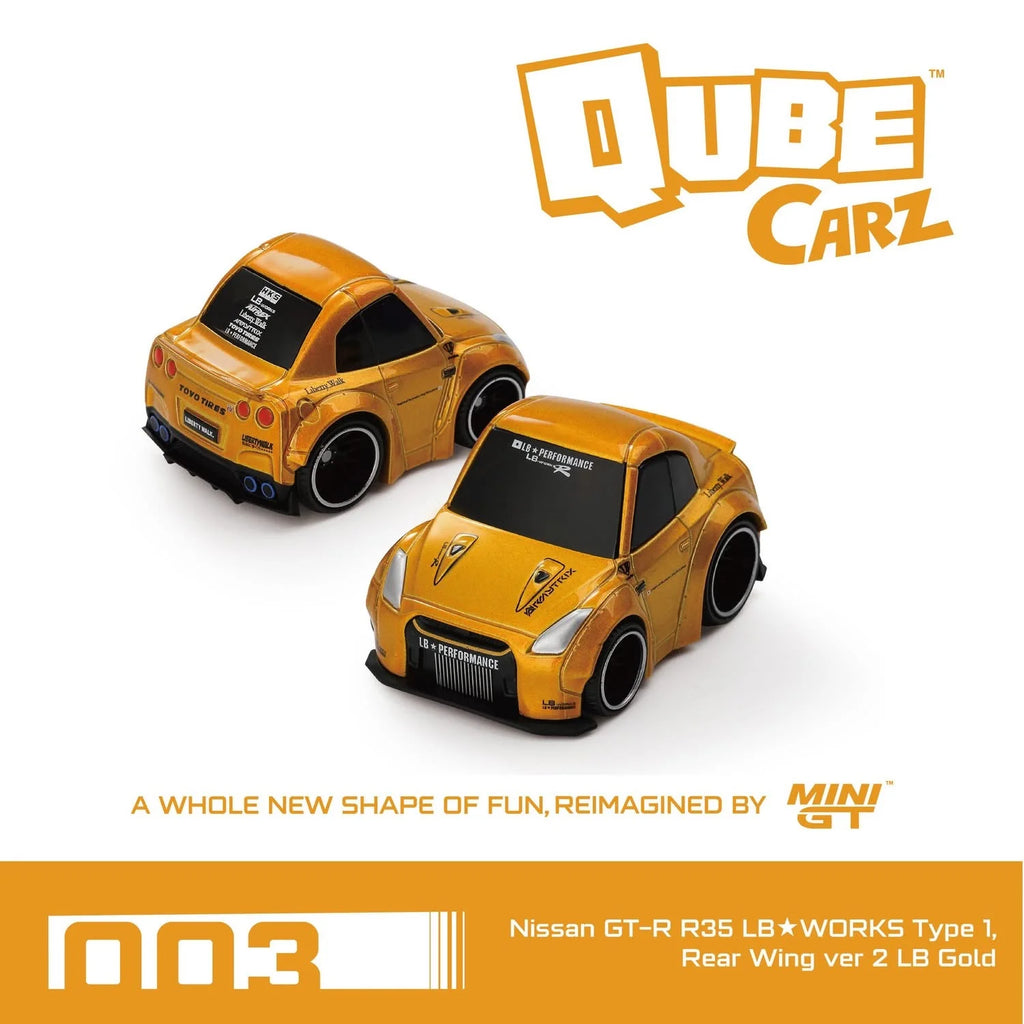MINI GT x Qube Carz Nissan 6 Diecast Car Set Blister Packaging